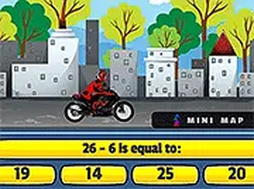 Bike Racing Math Subtraction Game